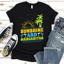 Load image into Gallery viewer, Sunshine And Margaritas Summer Vacation Beach Shirt T-Shirt
