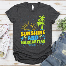 Load image into Gallery viewer, Sunshine And Margaritas Summer Vacation Beach Shirt T-Shirt
