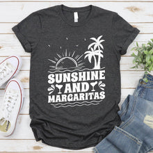 Load image into Gallery viewer, Sunshine And Margaritas Summer Vacation Beach Shirt T-Shirt
