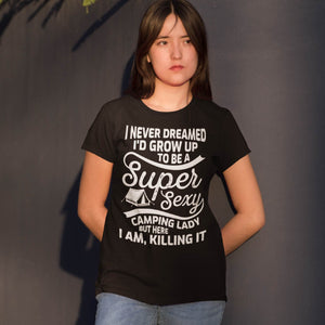 Super Sexy Camping Lady T-shirt For Women