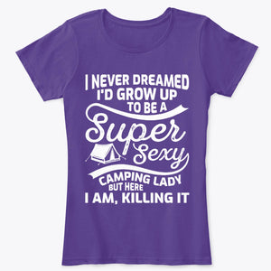 Super Sexy Camping Lady T-shirt For Women