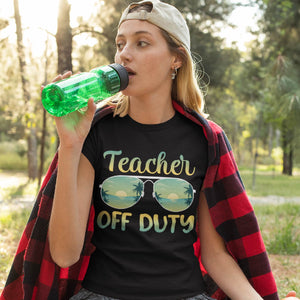 Teacher Off Duty Sunglasses Beach Sunset T-Shirt