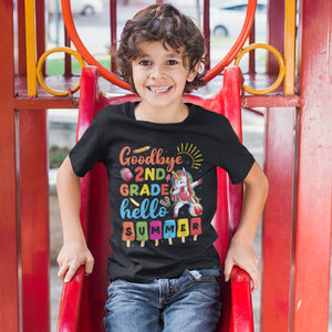 Team Funny Unicorn Goodbye 2nd Grade Hello Summer T-Shirt