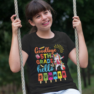 Team Funny Unicorn Goodbye 5th Grade Hello Summer T-Shirt