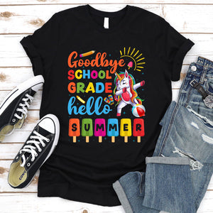 Team Funny Unicorn Goodbye School Grade Hello Summer T-Shirt