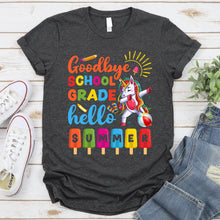 Load image into Gallery viewer, Team Funny Unicorn Goodbye School Grade Hello Summer T-Shirt
