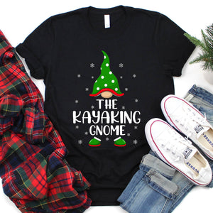 The Kayaking Gnome Christmas Shirt Funny Kayaking Xmas T-Shirt