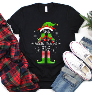 Roller Skating Elf Xmas Shirt Funny Roller Skating Christmas T-Shirt