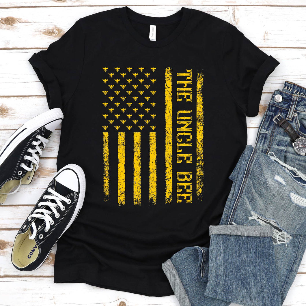 Men's Vintage Bee American Flag The Uncle Bee Father's Day T-Shirt
