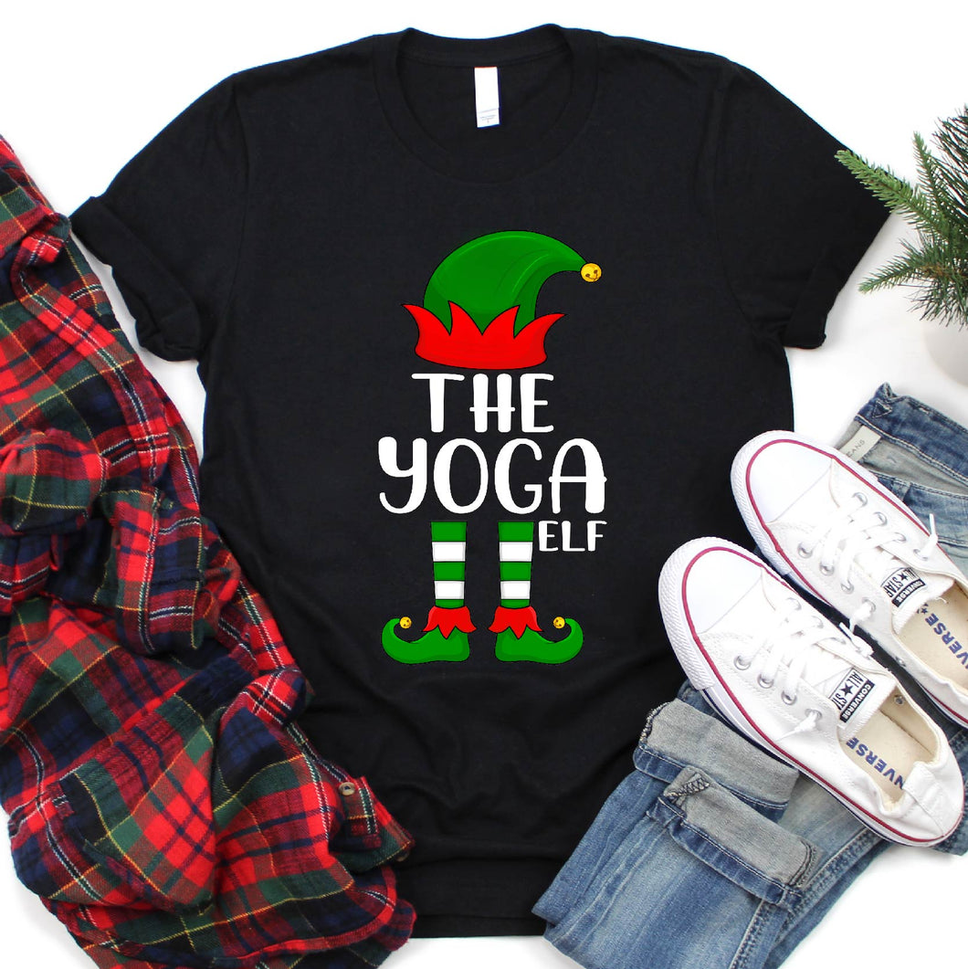 The Yoga Elf Xmas Shirt Funny Yoga Christmas T-Shirt