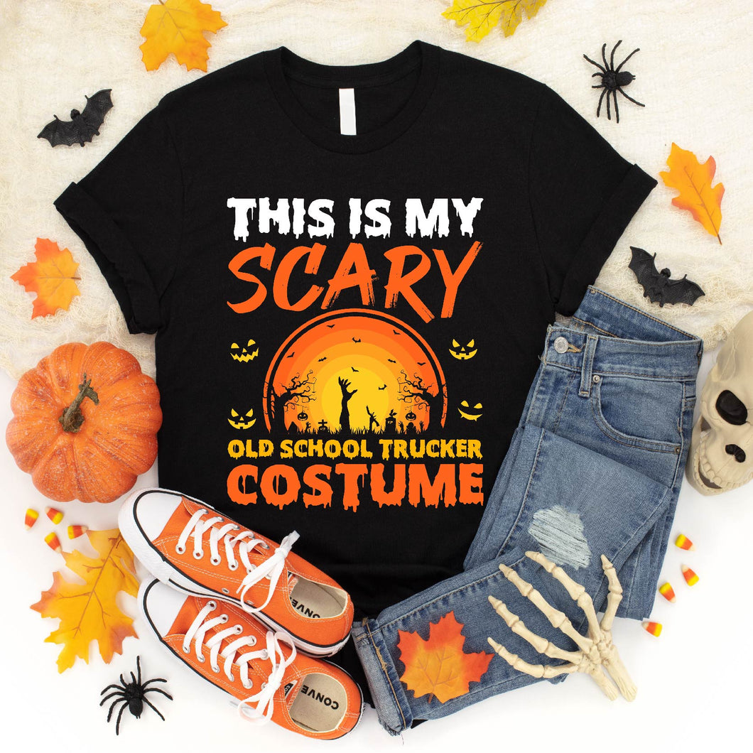 This Is My Scary Old School Trucker Costume Halloween T-Shirt