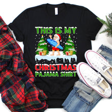 Load image into Gallery viewer, This Is My Surfing Christmas Pajama Shirt Santa Surfing Xmas T-Shirt
