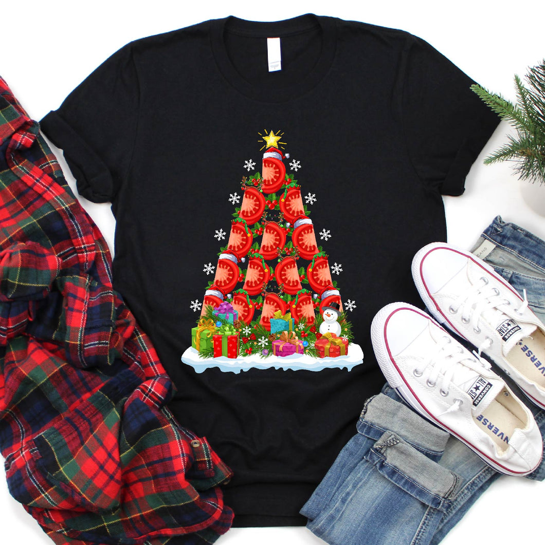 Tomatoes Christmas Tree Tomatoes Xmas T-Shirt for Men Women Girls Kids