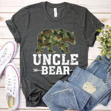 Load image into Gallery viewer, Bear Lover Camouflage Army Military Uncle Bear Fathers Day T-shirt
