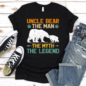 Uncle Bear The Man The Myth The Legend Uncle Bear Fathers Day T-shirt