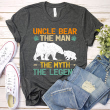 Load image into Gallery viewer, Uncle Bear The Man The Myth The Legend Uncle Bear Fathers Day T-shirt

