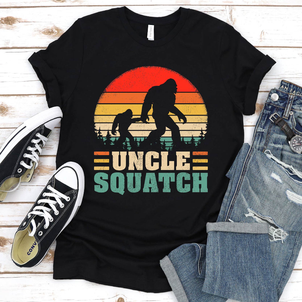 Uncle Squatch Bigfoot Shirt Uncle Bigfoot Father's Day Vintage T-shirt