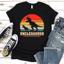 Load image into Gallery viewer, T-Rex Dinosaur Vintage Unclesaurus Dinosaur Uncle Father&#39;s Day T-shirt
