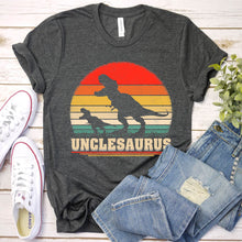 Load image into Gallery viewer, T-Rex Dinosaur Vintage Unclesaurus Dinosaur Uncle Father&#39;s Day T-shirt
