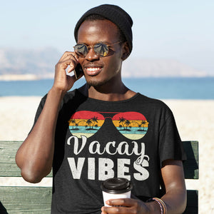 Vacay Vibes Retro Beach Vacation Summer Quote Gift T-Shirt