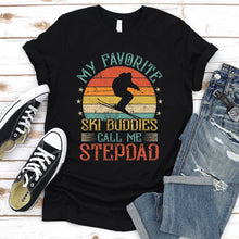 Load image into Gallery viewer, Mens Vintage My Ski Buddies Calls Me Stepdad Skiing Father&#39;s Day T-Shirt
