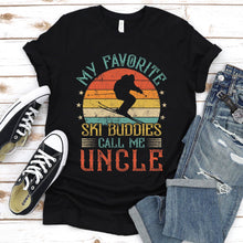 Load image into Gallery viewer, Mens Vintage My Ski Buddies Calls Me Uncle Skiing Father&#39;s Day T-Shirt

