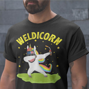 Weldicorn Funny Unicorn Dabbing Welder T-Shirt