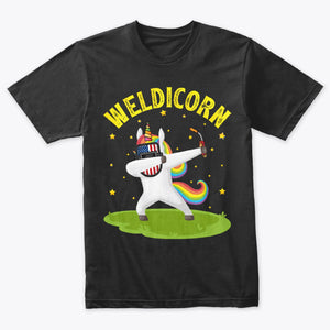 Weldicorn Funny Unicorn Dabbing Welder T-Shirt