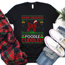 Load image into Gallery viewer, Ugly Xmas Sweater Style Red Plaid Poodle Christmas T-Shirt
