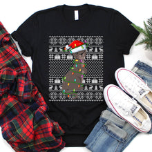 Load image into Gallery viewer, Weasel Animal Lover Ugly Xmas Santa Hat Weasel Christmas T-Shirt
