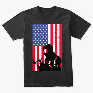 Welding Shirt American Flag Welder Distressed Image Back T-Shirt