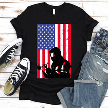 Load image into Gallery viewer, Welding Shirt American Flag Welder Distressed Image Back T-Shirt
