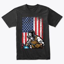 Load image into Gallery viewer, USA Patriotic Welding Welder American Flag Vintage T-Shirt
