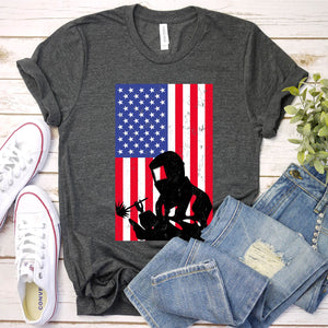 Welding Welder American Flag Vintage T-Shirt