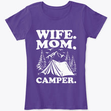 Load image into Gallery viewer, Wife Mom Happy Camper Matching Family Camping T-Shirt
