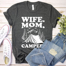 Load image into Gallery viewer, Wife Mom Happy Camper Matching Family Camping T-Shirt
