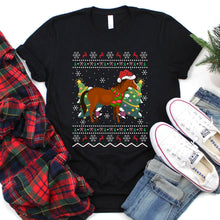 Load image into Gallery viewer, Horse Lover Xmas Gift Ugly Horse Christmas T-Shirt
