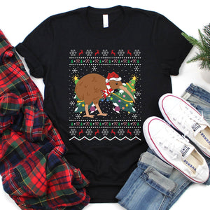 kiwi Bird Lover Santa Hat Ugly kiwi Christmas T-shirt