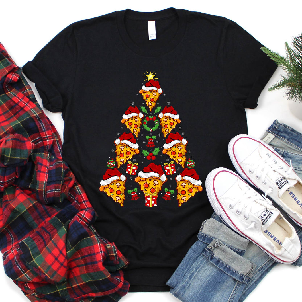 Pizza Christmas Tree Pizza Xmas T-Shirt for Men Women Girls Kids