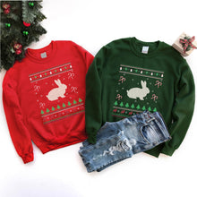 Load image into Gallery viewer, Ugly Rabbit Xmas Sweater Style Santa Rabbit Christmas T-Shirt
