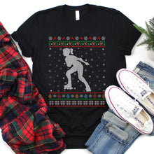 Load image into Gallery viewer, Ugly Sweater Style Roller Skating Christmas T-Shirt For Women Girls
