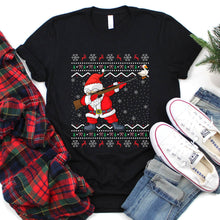 Load image into Gallery viewer, Ugly Hunting Lover Xmas Sweater Santa Hunting Duck Christmas T-Shirt
