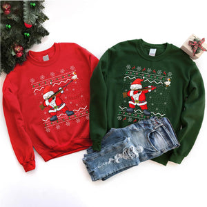 Ugly Hunting Lover Xmas Sweater Santa Hunting Duck Christmas T-Shirt