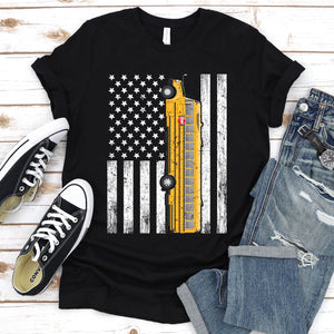 USA Flag Funny School Bus Driver Father's Day T-shirt