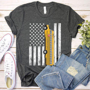 USA Flag Funny School Bus Driver Father's Day T-shirt