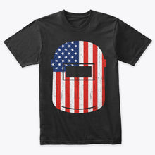Load image into Gallery viewer, Welding Helmet American Flag Vintage Patriotic Welder T-Shirt

