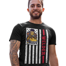 Load image into Gallery viewer, Welder American Flag USA Patriotic Welder T-Shirt
